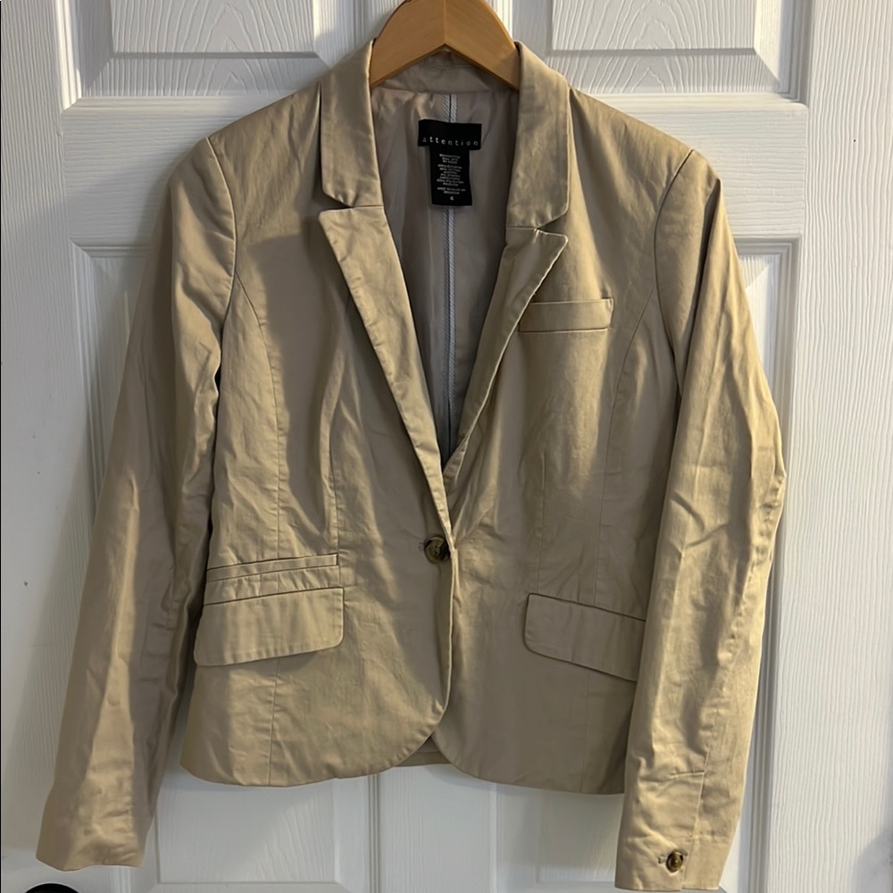 Attention Beige Blazer Jacket